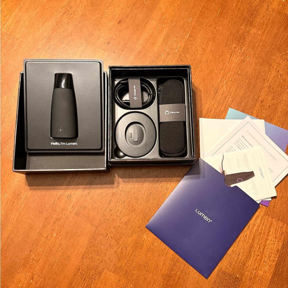 Lumen Metabolism Tracker. Open box.